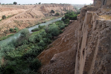 Ruins and river in Shushtar, Iranの写真素材
