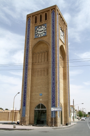 Clock tower on the street in Yazd, Iranのeditorial素材