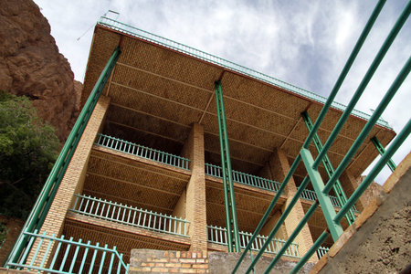 Building in zoroastrian fire temple Chak-Chak in Iranのeditorial素材