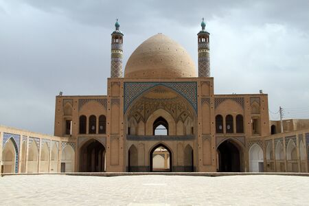 Big brick mosque in Kashan, Iranのeditorial素材