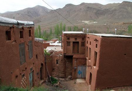 Buildings in village Abyaneh, Iranの写真素材