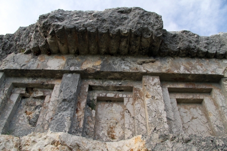 Part of stone ancient sarcophagus in Phellos, Turkey の写真素材