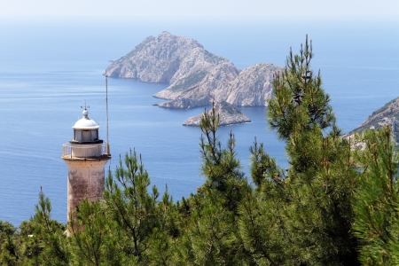 Lighthouse near Ardasan on the Mediterranean coast in Turkeyの写真素材