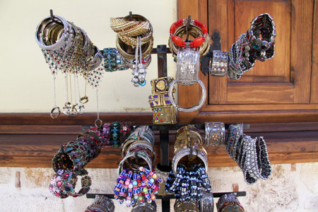 Souvenirs near wall of shop in Antalya, Turkey