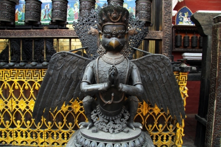 Bronze divinity in buddhist temple in Patan, Nepalの写真素材