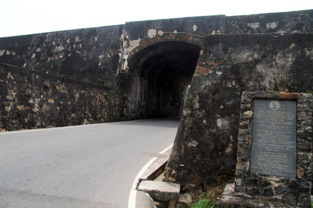 Gate and wall of fortress in Galle, Sri Lankaのeditorial素材