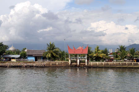 Channel near sea in Padang, Indonesiaのeditorial素材