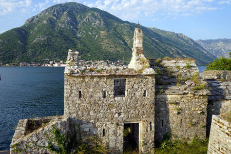 Old church on the coast in Kotor bay, Montenegro                               の写真素材