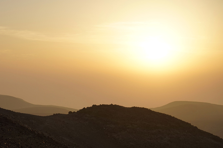 Sunrise in Negev desert in Israelの写真素材