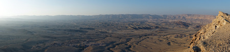 View from mount Karbolet in Negev desert in Israelの写真素材