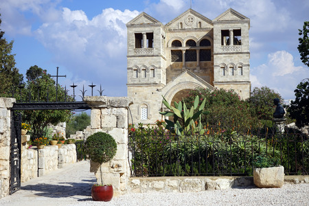 Gate of Transfiguration church on the mount Tavor, Israelの写真素材