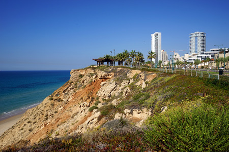 NETANYA, ISRAEL - CIRCA OCTOBER 2013 On the coastのeditorial素材