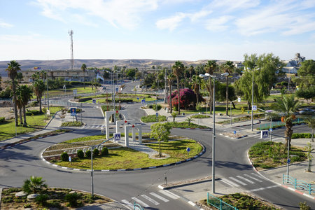 ARAD, ISRAEL - CIRCA NOVEMBER Circle on the road