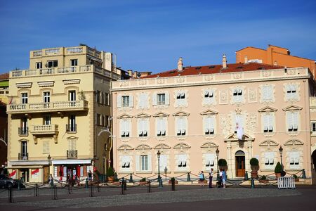 Old building on the square in Monaco near Prince's palaceのeditorial素材