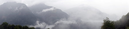 Panorama of Swiss Alps after rain in Ticino canton, Switzerland