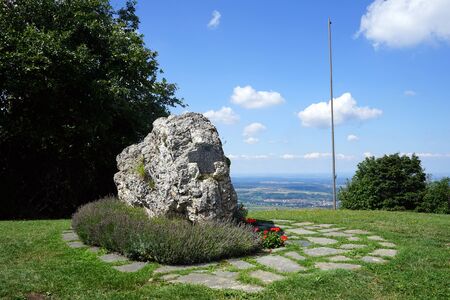 LAUFEN, GERMANY - CIRCA AUGUST 2015 World WAr Two monument on the hillのeditorial素材