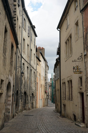 DOLE, FRANCE - CIRCA JULY 2015 Narrow street in Old town