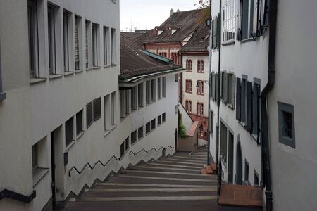 BASEL, SWITZERLAND - CIRCA AUGUST 2015 Street in Old townのeditorial素材