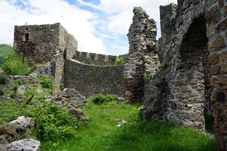Inside ruins of Maglic fortress in Serbiaの写真素材