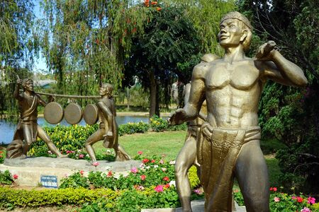 DALAT, VIETNAM - CIRCA JANUARY 2017 Bronze sculptures in Flower Gardenのeditorial素材