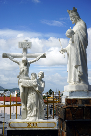 NHA TRANG, VIETNAM - CIRCA JANUARY 2017 Statues near cathedralのeditorial素材