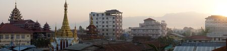 NYAUNGSHWE, MYANMAR - CIRCA APRIL 2017 Sunrise in central part of townのeditorial素材
