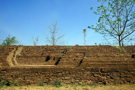 PYU, MYANMAR - CIRCA APRIL 2017 Ancient wall of Sri Ksetraのeditorial素材