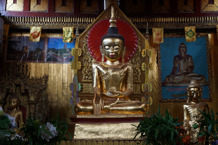 HSIPAW, MYANMAR - CIRCA APRIL 2017 Temple in Maha Nanja Kantha Monasteryのeditorial素材