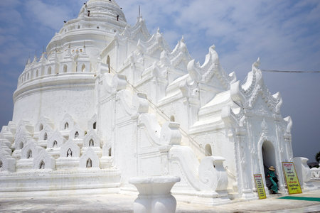 MANDALAY, MYANMAR - CIRCA APRIL 2017 Hsinbyume Pagoda in Mingunのeditorial素材