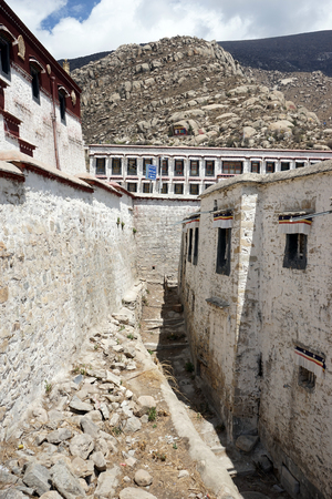 LHASA, CHINA - CIRCA MAY 2017 Inner yard in Drepung Monasteryのeditorial素材