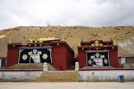 Temple in Tirthapuri monastery nearmount Kailash in Tibetのeditorial素材