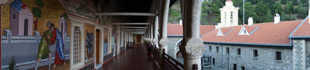 KYKKOS, CYPRUS - CIRCA OCTOBER 2017 In the inner yard of Kykkos monastery
