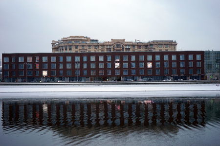 MOSCOW, RUSSIA - 07 DECEMBER 2017 New office building and embankment on the Moscow riverのeditorial素材