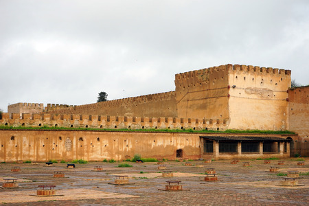 MEKNES, MOROCCO - CIRCA MARCH Old fortress and city wallのeditorial素材