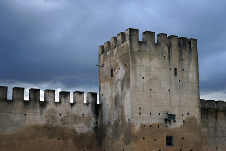 FES, MOROCCO - CIRCA MARCH 2018 Ancient  city wall and towerのeditorial素材