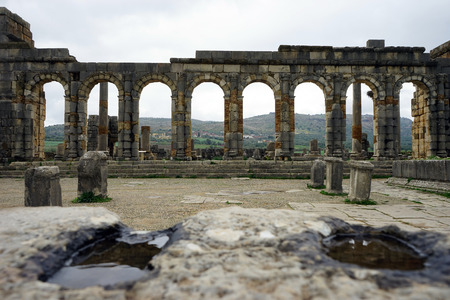 Ruins of temple in Volubilisの写真素材