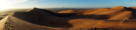 Morning in Sahara desert near Merzuga village in Moroccoの写真素材