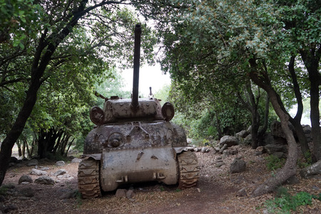 Old american tank on Golan Heights in Israelのeditorial素材