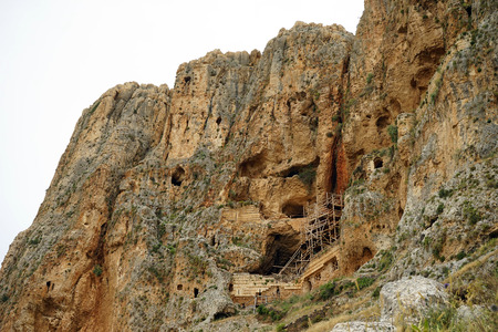 Arbel caves in Galilee, Israelの写真素材