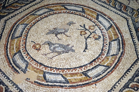 HERAKLION, GREECE - CIRCA MAY 2018 Mosaics on the floor in Acrhaeological museumのeditorial素材