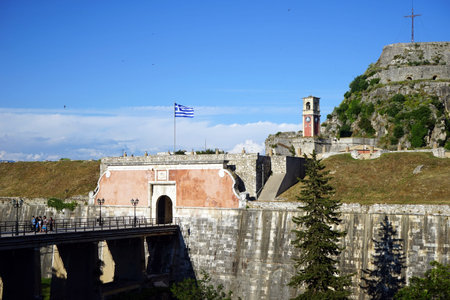 CORFU, GREECE - CIRCA MAY 2019 Entrance of old fortress