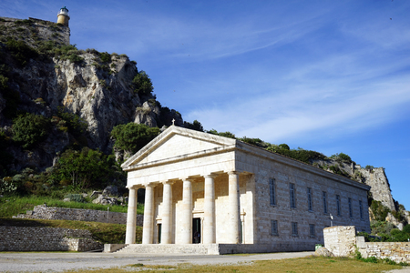 CORFU, GREECE - CIRCA MAY 2019 Saint George Temple in Old fortressのeditorial素材