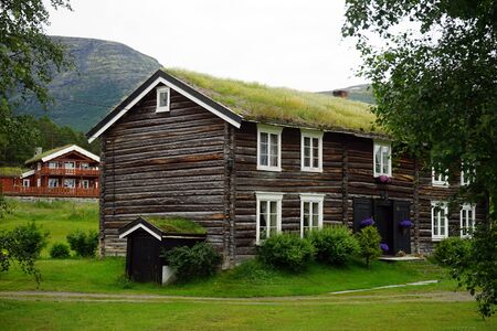 Wooden farm houses in Norwayの写真素材