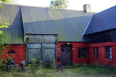 Old barn in village in Denmarkの写真素材
