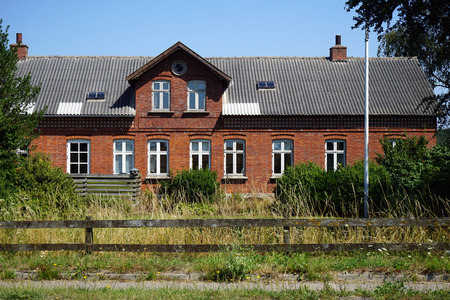 RONDE, DENMARK - CIRCA JULY 2019 Old brick houseのeditorial素材