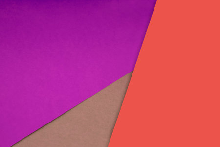 Colorful paper background. Minimal geometric shapes and lines in pastel colorsの写真素材