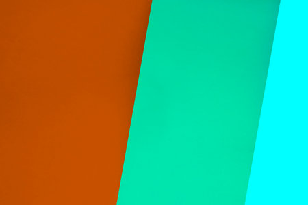 Colored paper background. Minimal geometric abstract background with copy spaceの写真素材