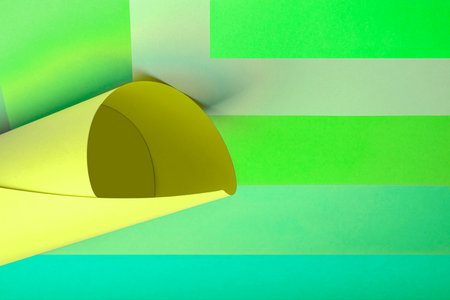 green abstract banner with gold elements. 3 d illustrationの写真素材