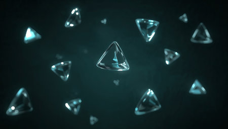 Abstract 3d rendering of crystal shape. Futuristic background design.の素材
