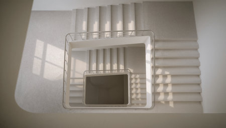 Staircase in a modern house. View from the top.の素材